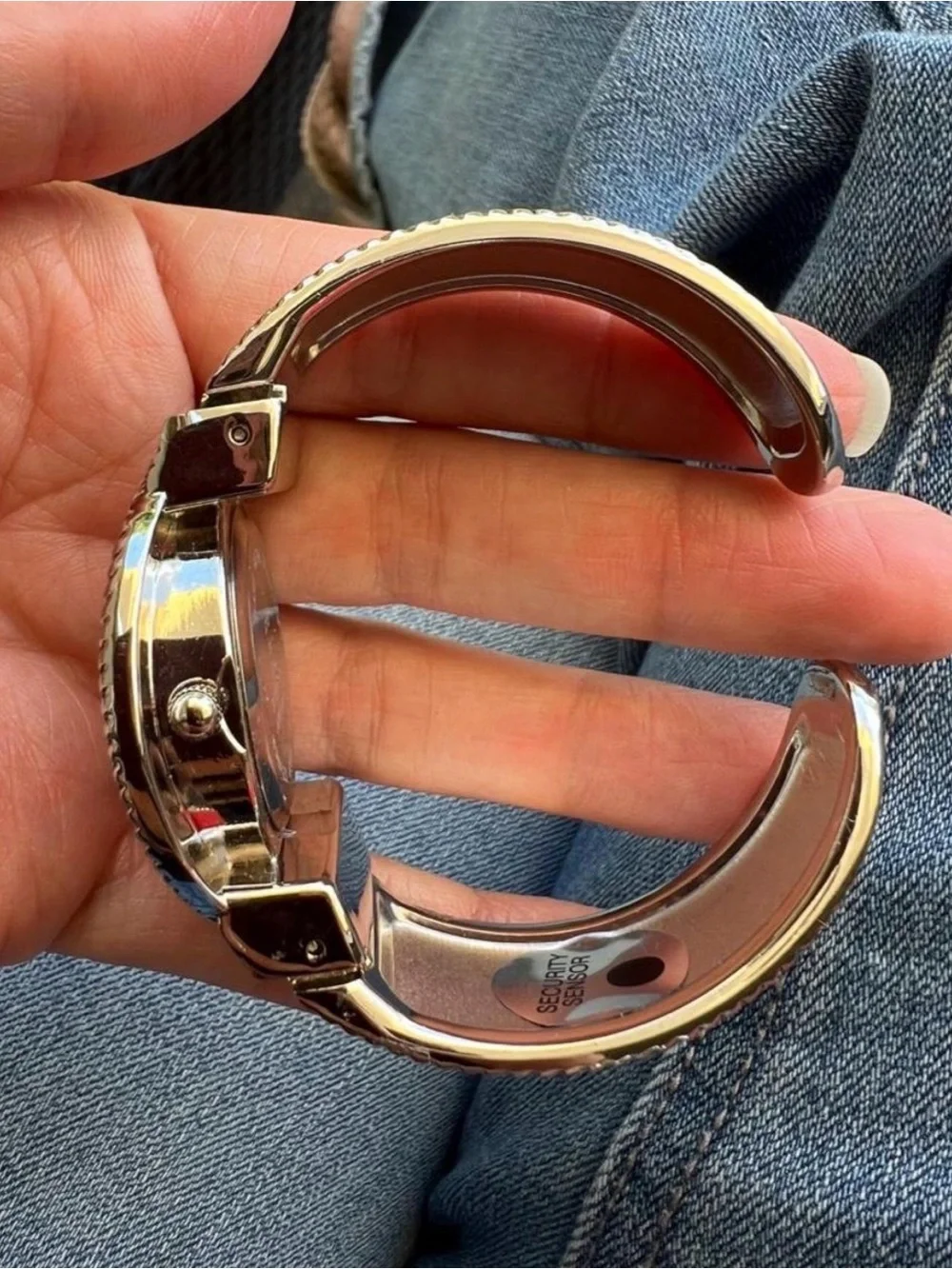 Women's Silver-Tone Hammered Fashion Watch Bracelet
